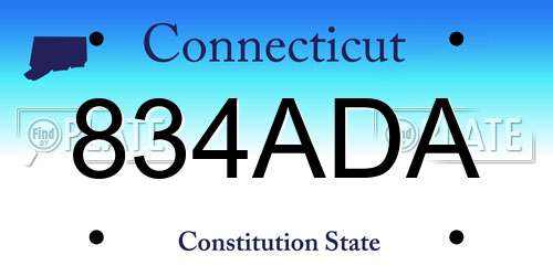 834ADA Connecticut License Plate