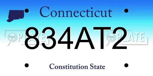 834AT2 Connecticut License Plate