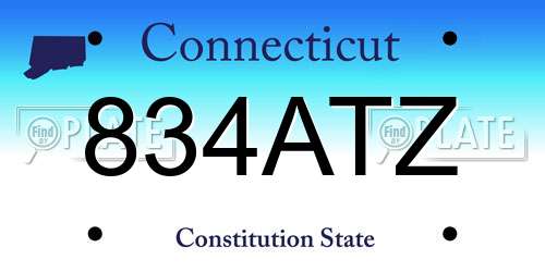 834ATZ Connecticut License Plate