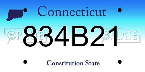 834B21 Connecticut License Plate