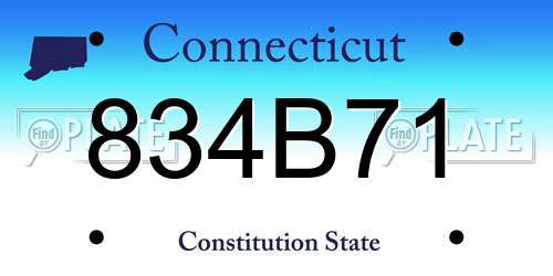 834B71 Connecticut License Plate