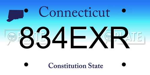 834EXR Connecticut License Plate