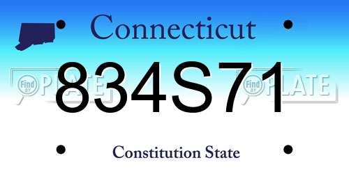 834S71 Connecticut License Plate