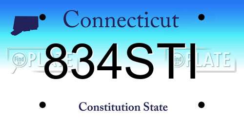 834STI Connecticut License Plate