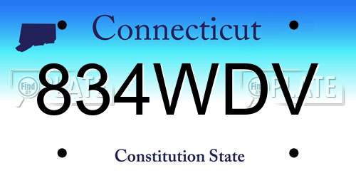 834WDV Connecticut License Plate