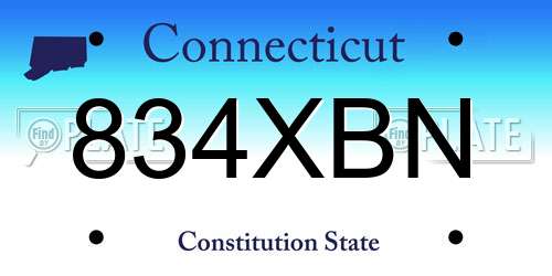 834XBN Connecticut License Plate