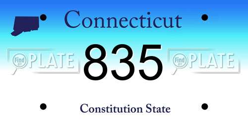 835 Connecticut License Plate