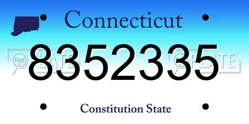 8352335 Connecticut License Plate