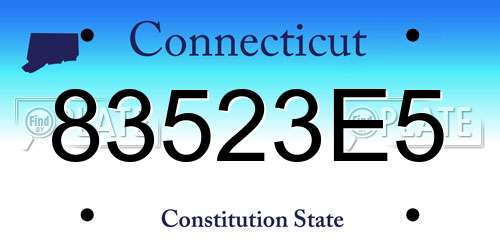 83523E5 Connecticut License Plate