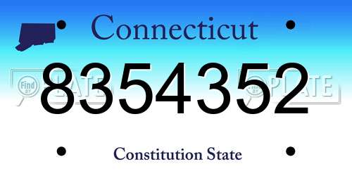 8354352 Connecticut License Plate