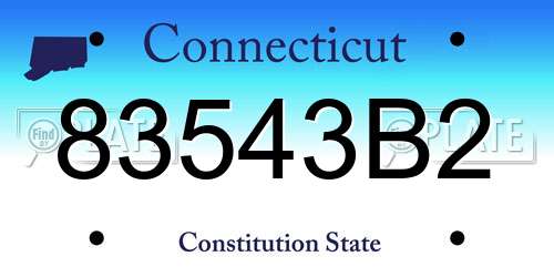 83543B2 Connecticut License Plate