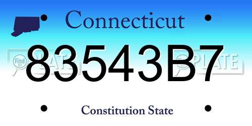 83543B7 Connecticut License Plate