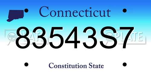 83543S7 Connecticut License Plate