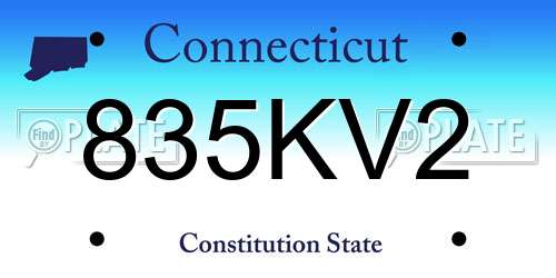 835KV2 Connecticut License Plate