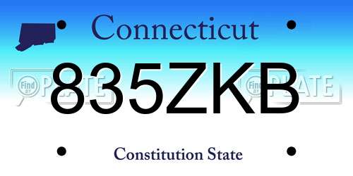 835ZKB Connecticut License Plate