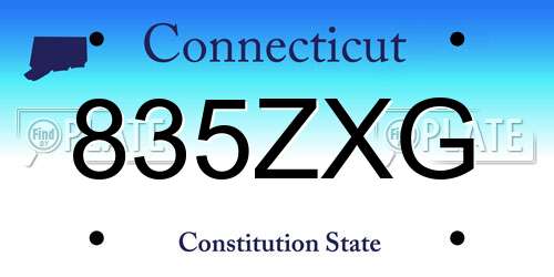 835ZXG Connecticut License Plate