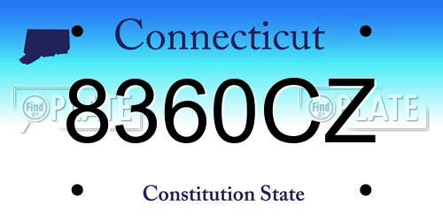 8360CZ Connecticut License Plate
