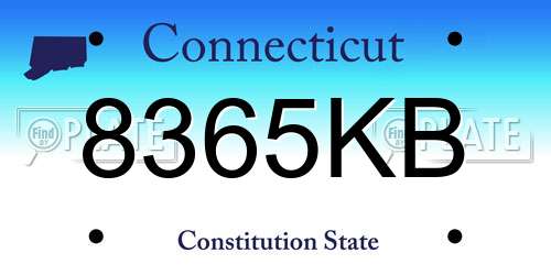 8365KB Connecticut License Plate