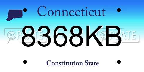 8368KB Connecticut License Plate