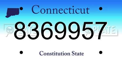 8369957 Connecticut License Plate