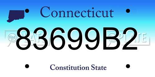 83699B2 Connecticut License Plate