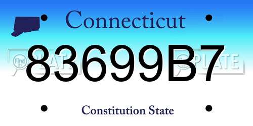 83699B7 Connecticut License Plate