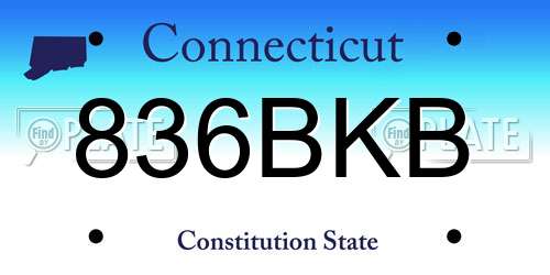 836BKB Connecticut License Plate