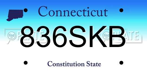 836SKB Connecticut License Plate