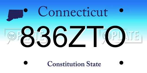 836ZTO Connecticut License Plate