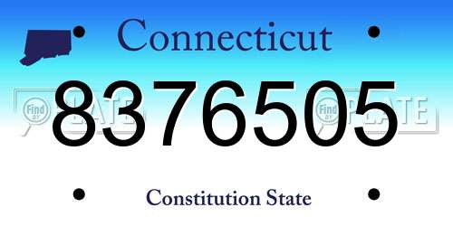 8376505 Connecticut License Plate