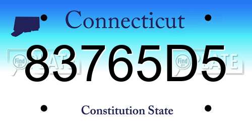 83765D5 Connecticut License Plate