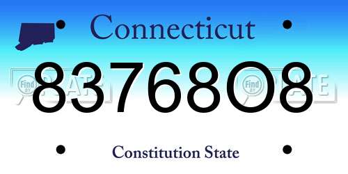 83768O8 Connecticut License Plate