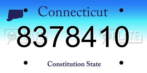 8378410 Connecticut License Plate