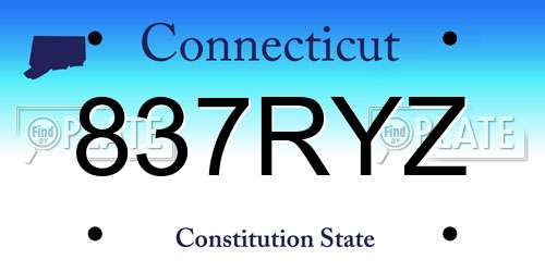 837RYZ Connecticut License Plate
