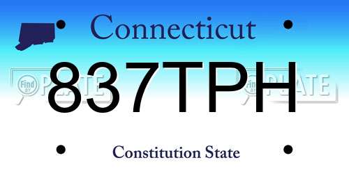 837TPH Connecticut License Plate