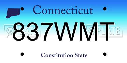 837WMT Connecticut License Plate