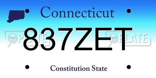 837ZET Connecticut License Plate