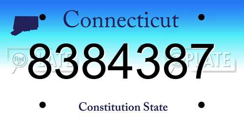 8384387 Connecticut License Plate