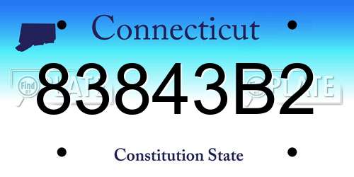 83843B2 Connecticut License Plate