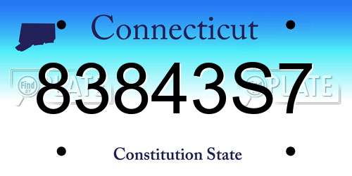 83843S7 Connecticut License Plate