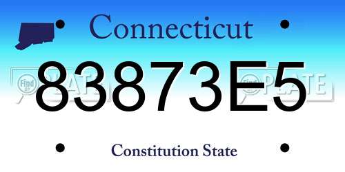 83873E5 Connecticut License Plate