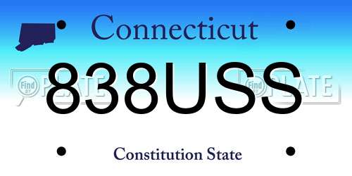 838USS Connecticut License Plate