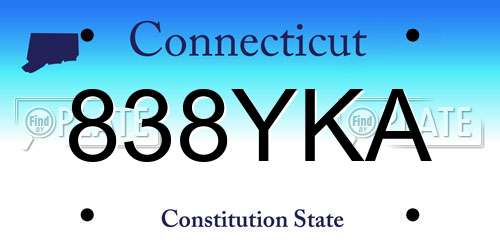 838YKA Connecticut License Plate