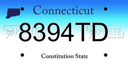 8394TD Connecticut License Plate