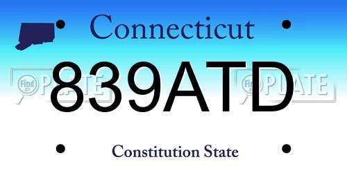 839ATD Connecticut License Plate