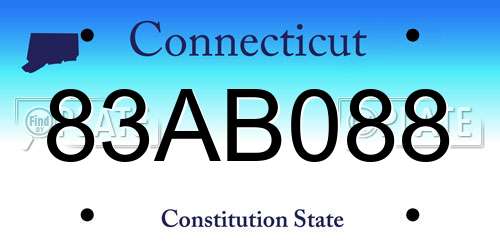 83AB088 Connecticut License Plate
