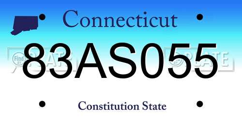 83AS055 Connecticut License Plate