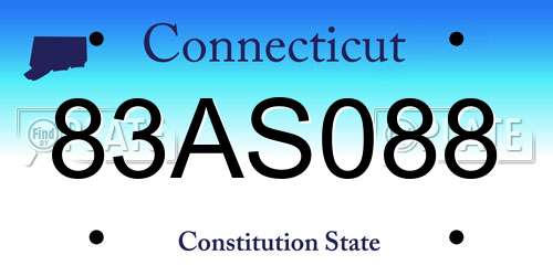 83AS088 Connecticut License Plate