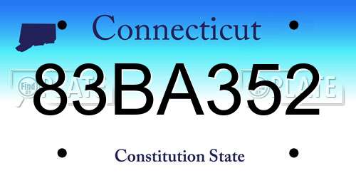 83BA352 Connecticut License Plate