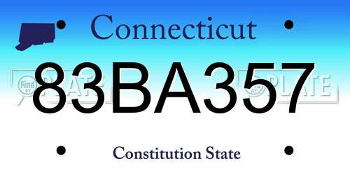 83BA357 Connecticut License Plate